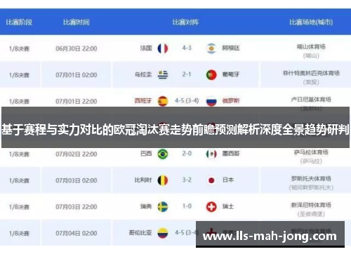 基于赛程与实力对比的欧冠淘汰赛走势前瞻预测解析深度全景趋势研判